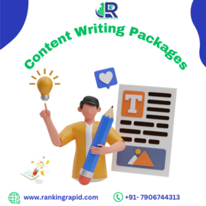 content writing packages and Rnking Rapid logo an contact details