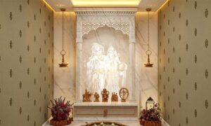 3D corian mandir