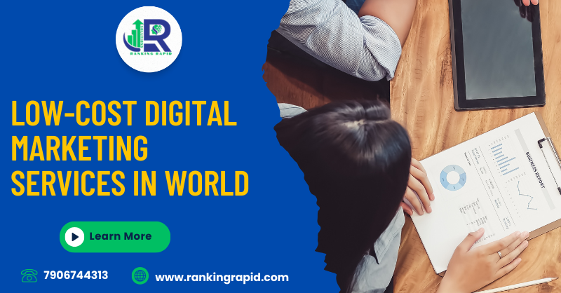 image shows Low-Cost Digital Marketing Services In World and Ranking Rapid logo and contact details