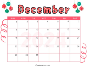 December 2024 Calendar