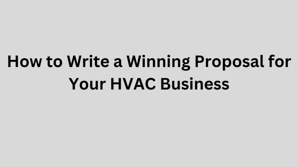 hvac proposal software