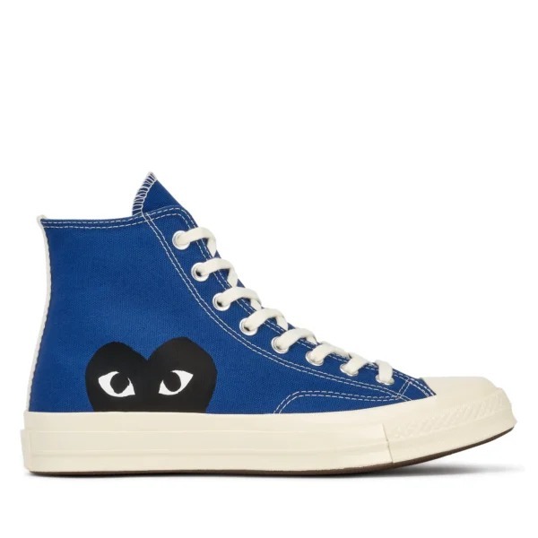 Blue Converse Black Heart High Top