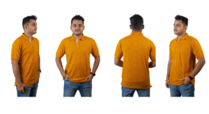 mustard yellow polo t-shirt