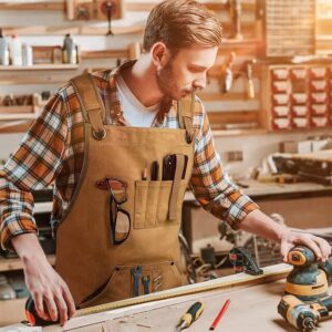 leather woodworking apron