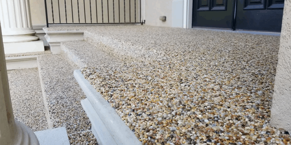 resin pebble floor
