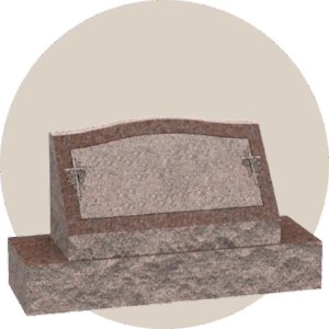 red granite double slant headstone (1)