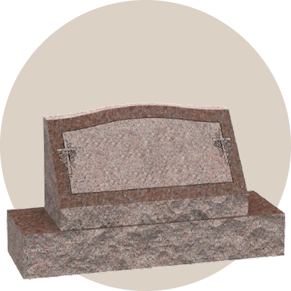 red granite double slant headstone (1)