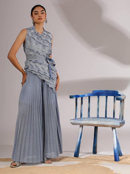 metallic one shoulder dress