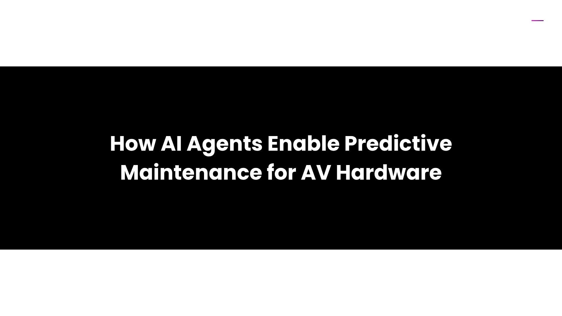 AI in AV Maintenance